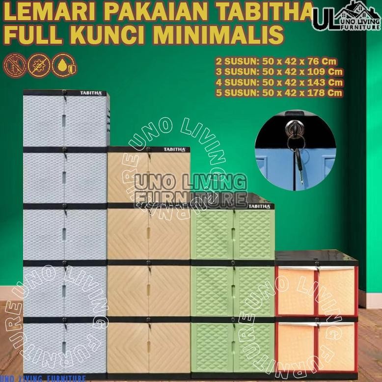 LEMARI PAKAIAN PLASTIK FULL KUNCI LEMARI TABITHA PENGUNCIAN TABITHA LEMARI PAKAIAN LEMARI PLASTIK