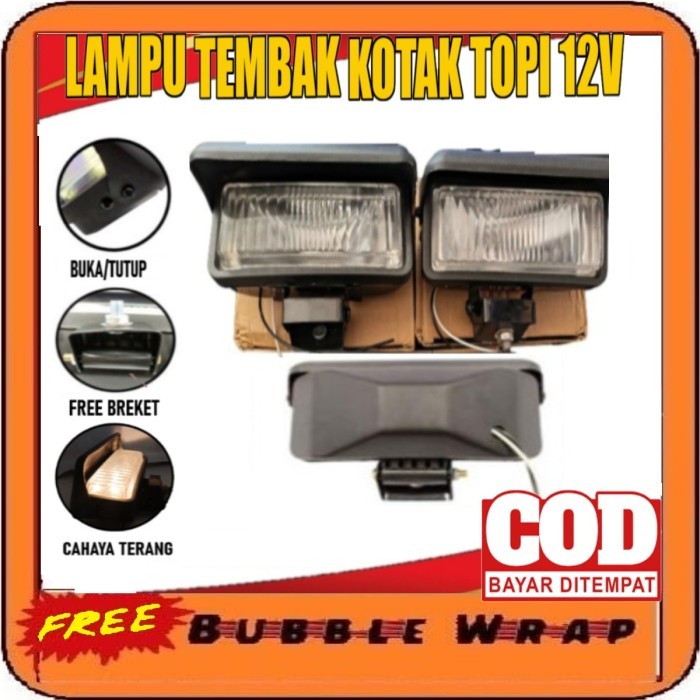 LAMPU KABUT SOROT FOGLAMP KOTAK TOPI UNIVERSAL UNTUK SEMUA MOTOR MOBIL