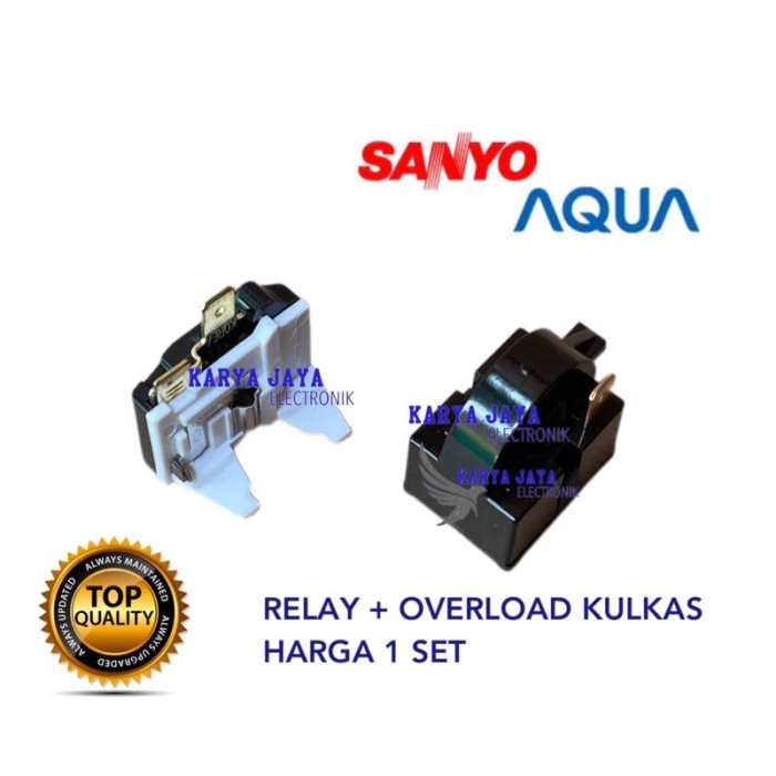 RELAY PTC OVERLOAD KULKAS SANYO AQUA 1 PINTU RELAY KULKAS AQUA 1 PINTU