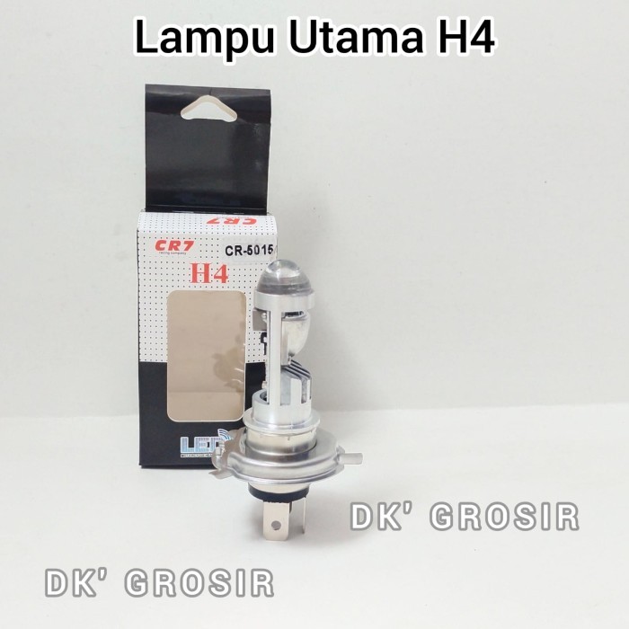 H4 CR7 SILVER - LAMPU DEPAN LED H4 HIGH LOW BODY SILVER CR7 TERANG