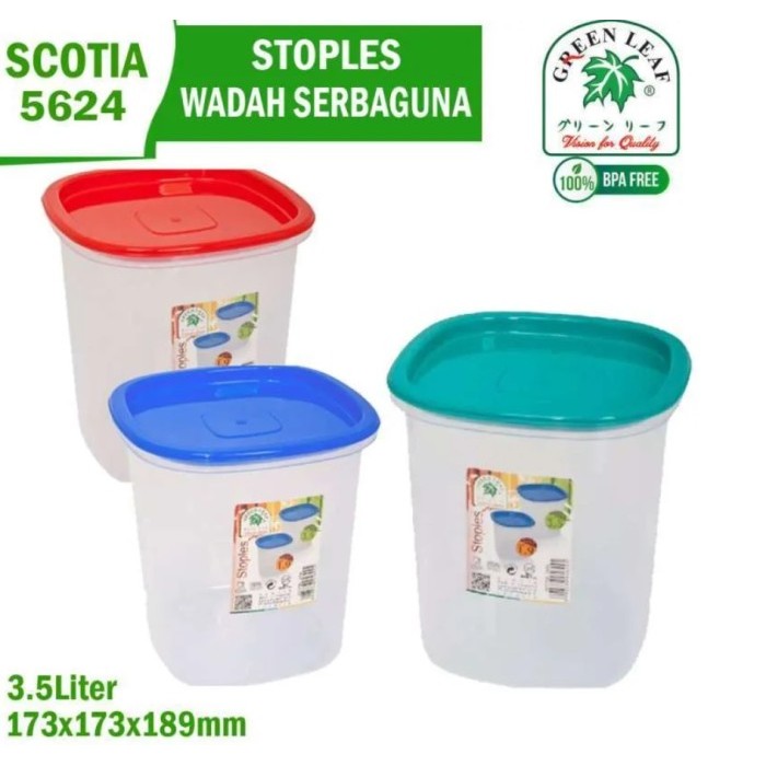 TERBAIK Toples makanan 3,5 Liter wadah plastik krupuk kedap udara Scotia 5624