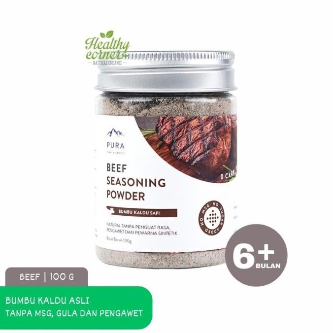 

Ready PURA Seasoning Kaldu Sapi Asli Non MSG Kaldu MPASI Beef Powder 100g