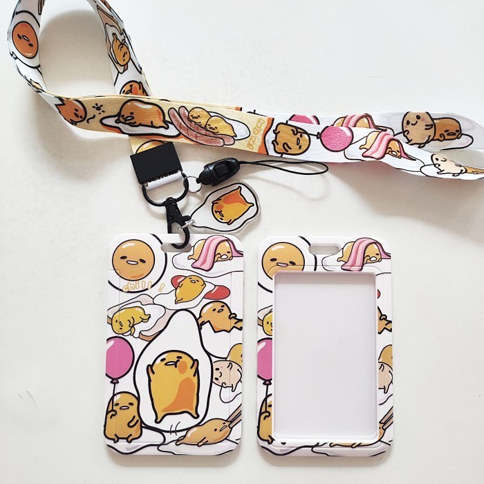 

Andra - Id Card Holder Name Tag Lanyard / Kalung Wadah Kartu Identitas Tapping Gudetama Sanrio