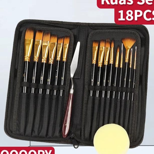 

Loooopy Art Brush Set Kuas Lukis Brs-12 Set Kuas Alat Lukis Set Lengkap Xing