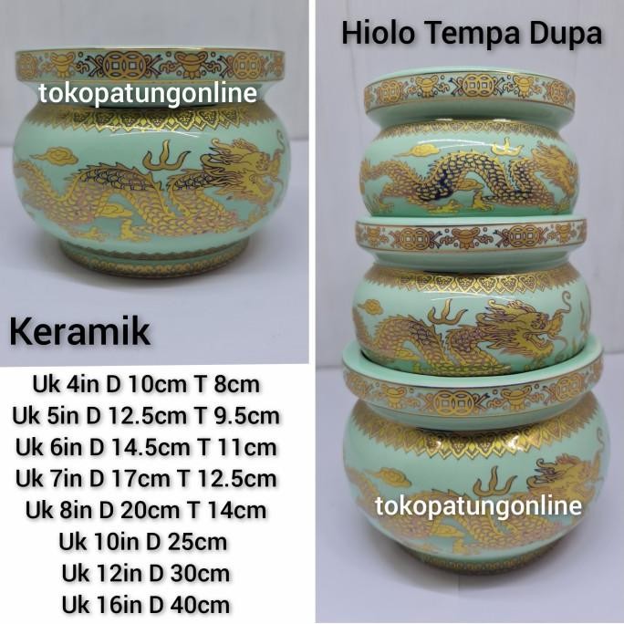 

Ready Hiolo Tempat Hio Hijau Naga size 4in