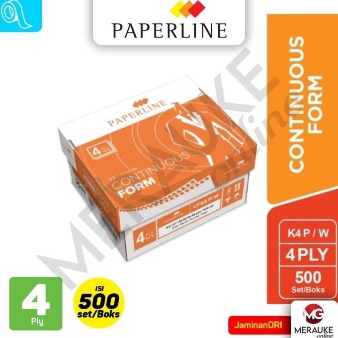 

BEBAS ONGKIR - Continuous Form Paperline 4 Ply K4 P/W (500 set per Box)
