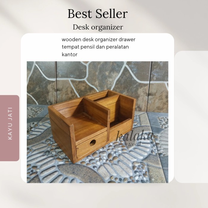

Andra - Wooden Desk Organizer Stationery Organizer Multifungsi Kayu Jati