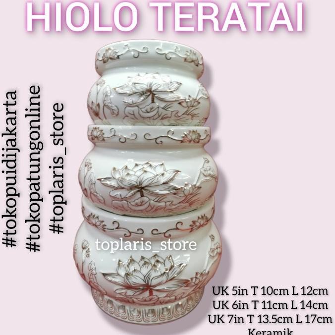 

Ready Hiolo Teratai Keramik Putih uk 6in