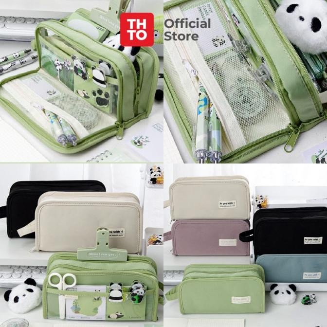 

THTO Tas Tempat Pensil Case Pouch Transparan Kapasitas BesarA078 H32T