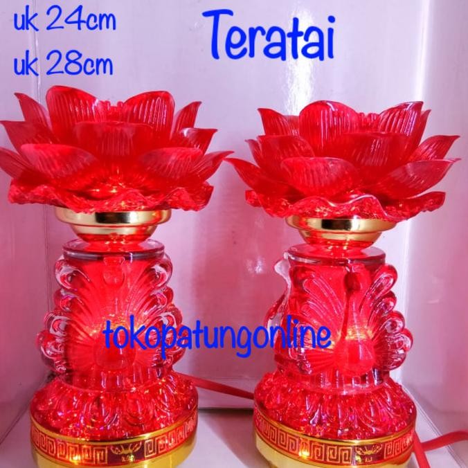 

Ready Lampu Sembahyang Teratai Led Kaki Nyala Full uk 24cm Besar