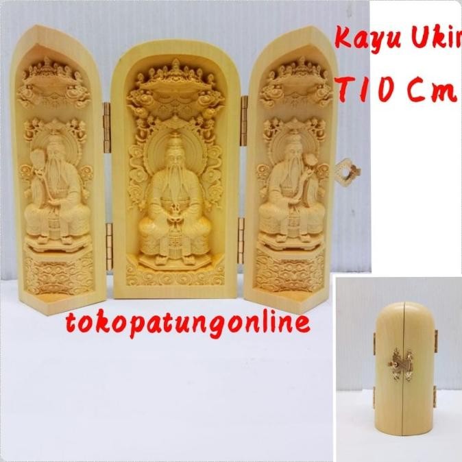 

Ready Patung Thai Shang Lao Jin Sam Ceng Kau Cu Ukir Kayu