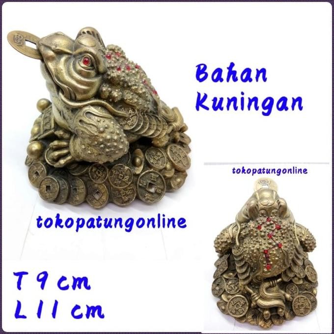 

Ready Patung Kodok Kuningan Fengshui T09