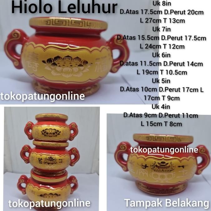 

Ready Hiolo Leluhur Cu Sien Keramik Merah 6in