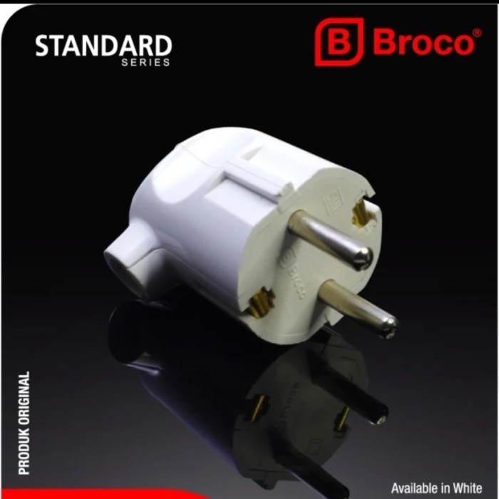 TERBARU BROCO Steker Arde Bengkok L putih 1331255 BROCO