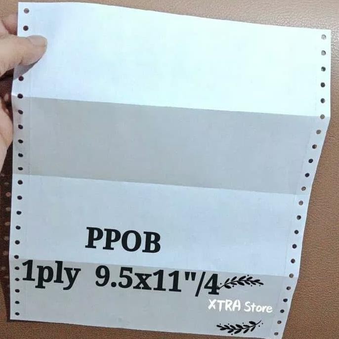 

BEBAS ONGKIR - Kertas PPOB 1ply 9.5x11"/4 continuous form