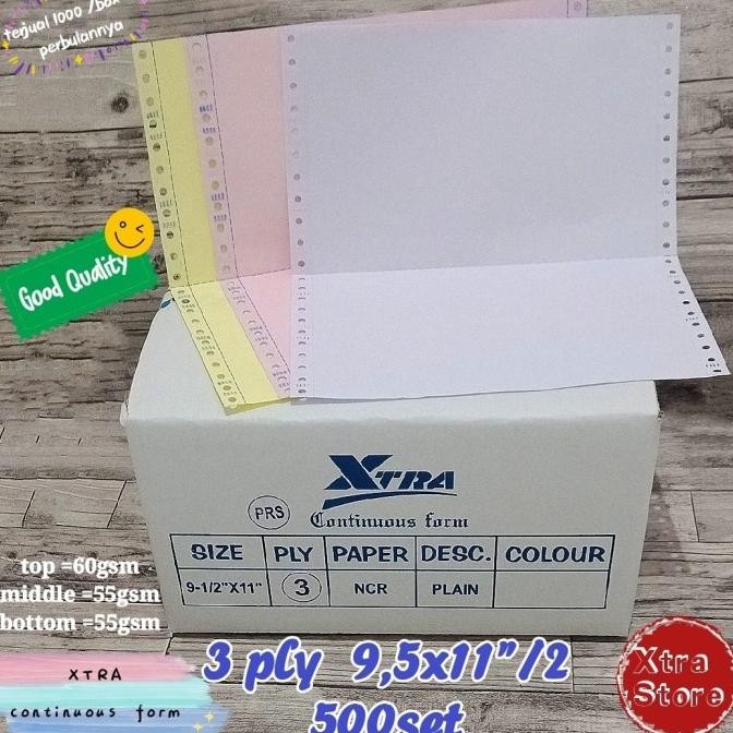 

kertas 3ply continous form 9.5x11"/2 500set