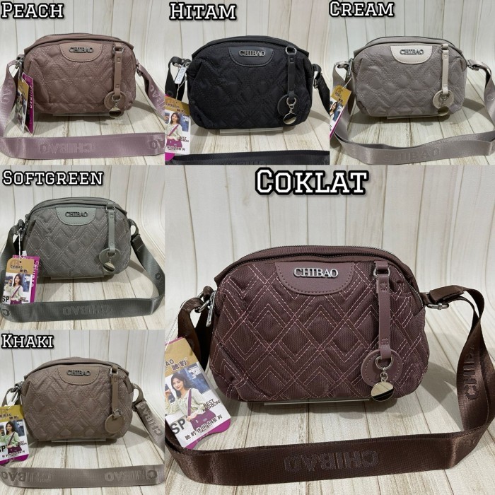 terlaris Terbaru TAS SELEMPANG WANITA ORI CHIBAO KANVAS CB1121 4sleting - Peach GD190