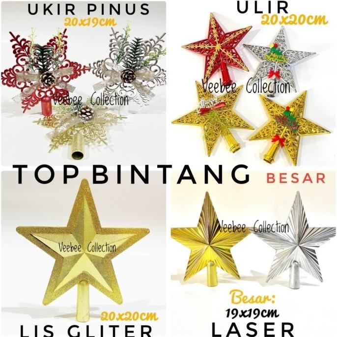 *$*$*$*$] Topper Bintang pohon natal besar/ ujung pohon natal besar/ top bintang