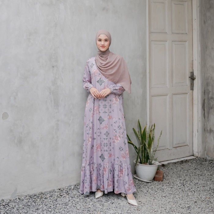 NEW Dress Sintia dress inner + outer brukat tile premium oneset dress kondangan gamis muslim wanita 