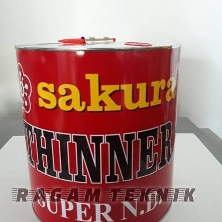 Thinner Sakura Merah Nd 1 Galon 5 Liter Pengencer Cat Besi Kayu Tiner Original Dan Terpercaya