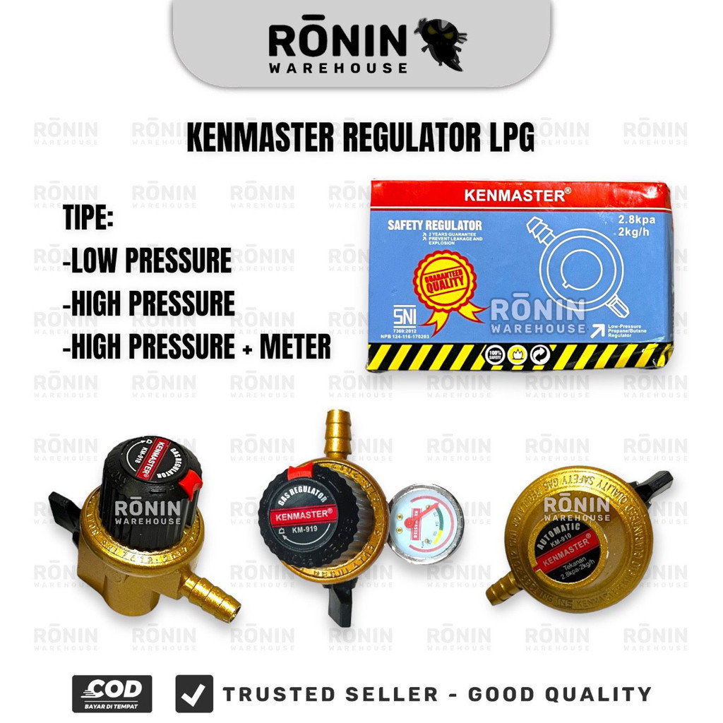 KENMASTER Regulator LPG Low high Pressure meteran KM Gas Kompor