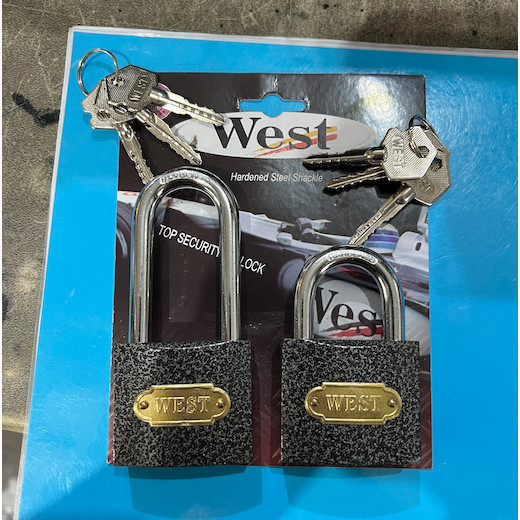 Molen_Legit West Gembok Hitam Plus 40 50 60Mm Leher Panjang Pendek Kunci Pintu Rumah Pagar Toko