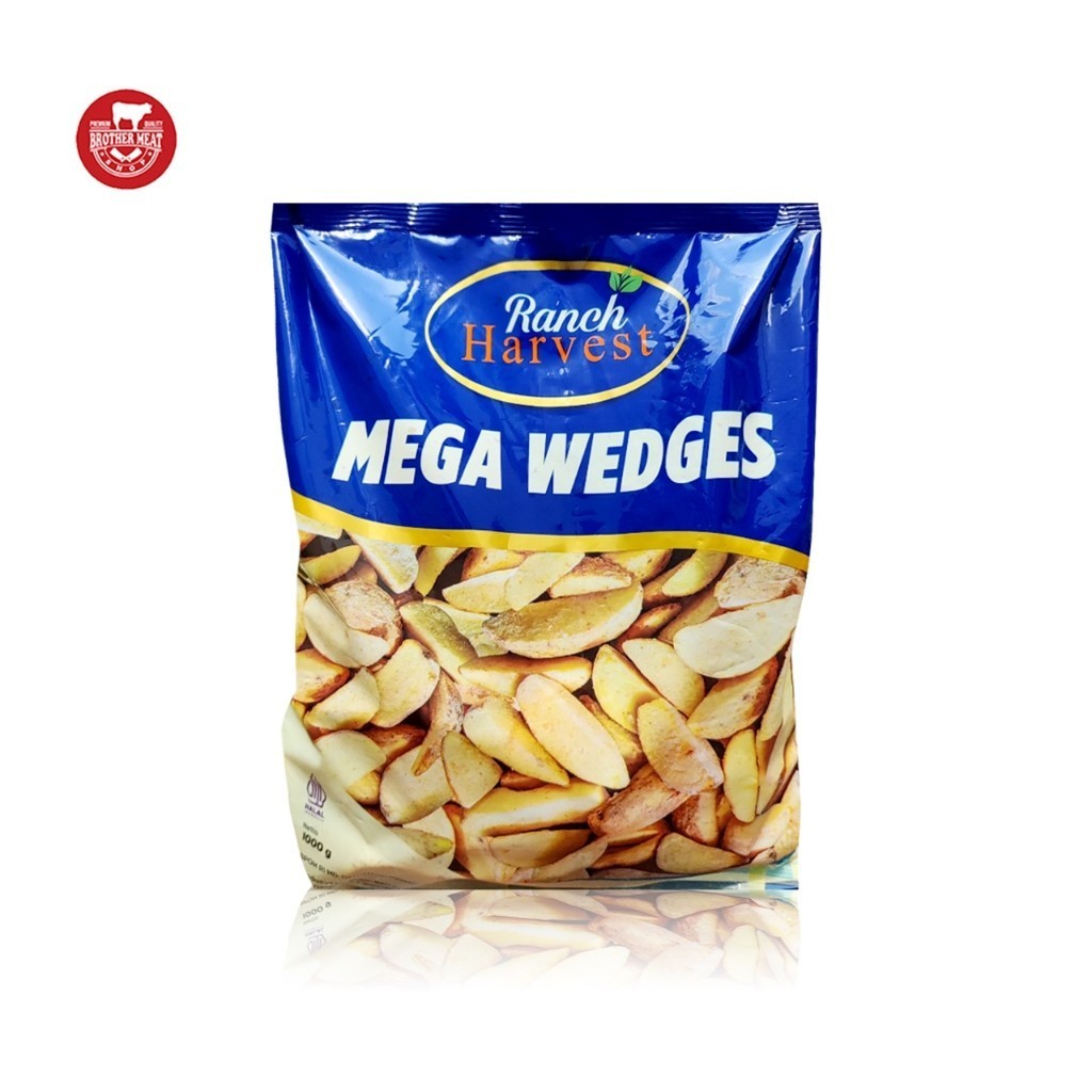 

Ranch Harvest Mega Wedges Fries 1kg, Kentang Goreng Wedge Cut Halal