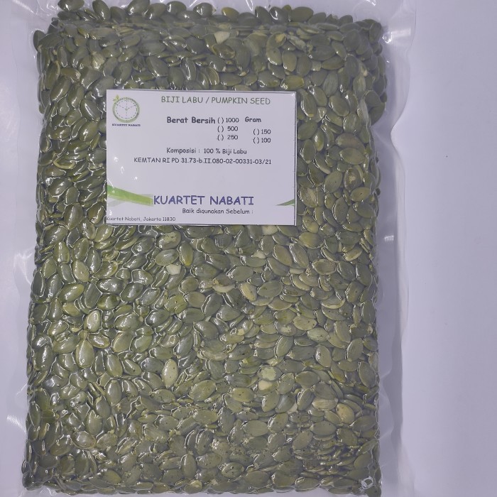 

Terbaru 1Kg Pumpkin Seeds Vakum / Biji Labu Organik Mentah - Grade Aaa