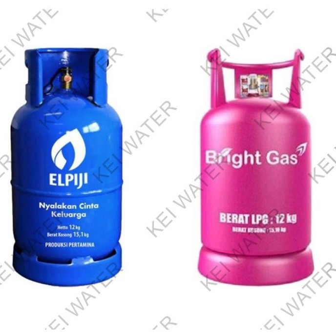 TABUNG GAS ELPIJI LPG 12 KG PINK BRIGHT GAS (TABUNG + ISI)