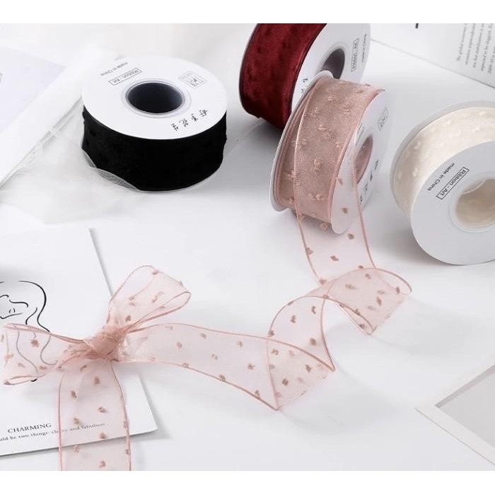 Ribbon Organza Chiffon Fringe 4Cm Ribb-14/ 1 Roll Pita/Pita Organza
