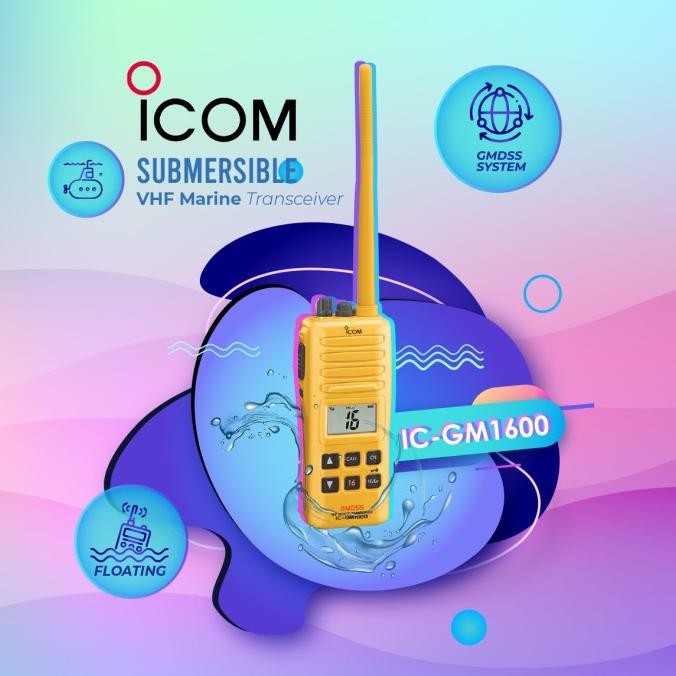 ICOM IC-GM1600E VHF MARINE TRANSCEIVER SURVIVAL CRAFT 2 WAY RADIO HT ORIGINAL DAN TERPERCAYA
