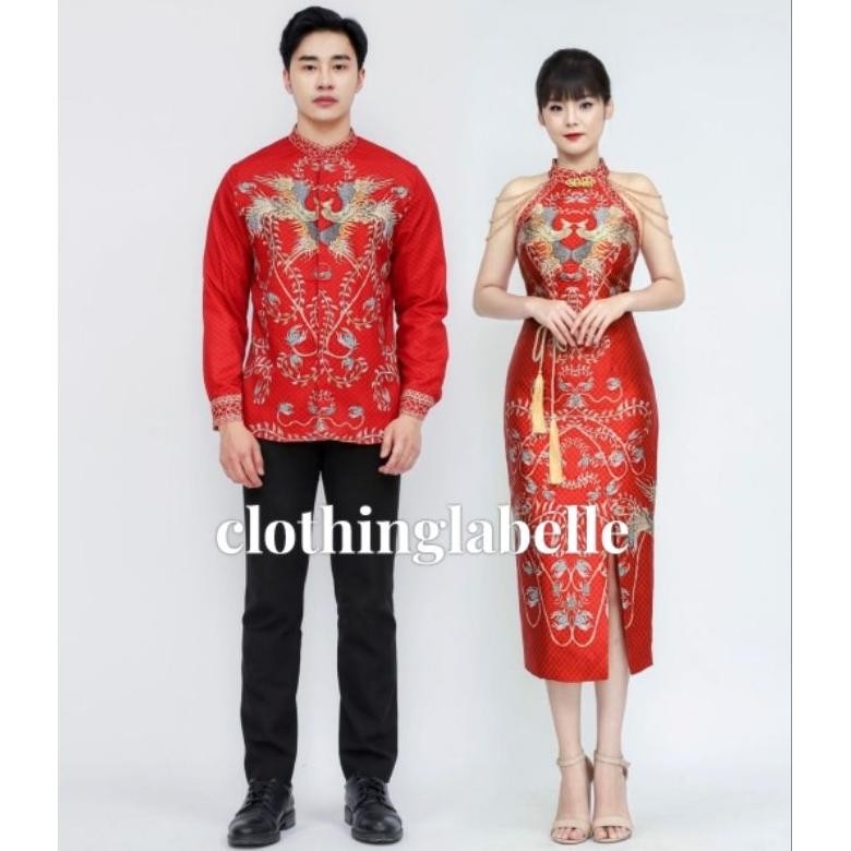 HJK Cheongsam couple sangjit party dress