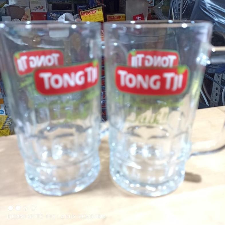 PENAWARAN TERBATAS 1 pcs gelas gagang teh poci - teh tong tji tebal ukuran gelas teh ||