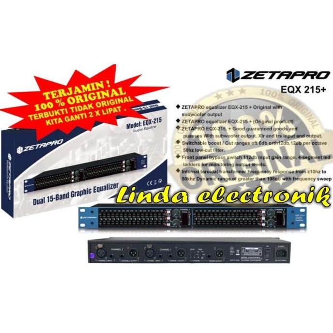 Equalizer ZETAPRO EQX 215+ EQX 215 Plus Subwoofer Original