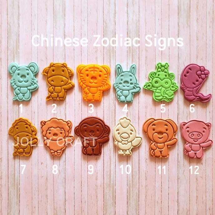 

/////] Cookie cutter CNY Imlek CHINESE ZODIAC SIGNS (tulis motif di notes)
