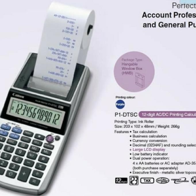 

TERMURAH - CANON P1 DTC ORI - Print Kalkulator Struk / Printing Calculator P1DTC