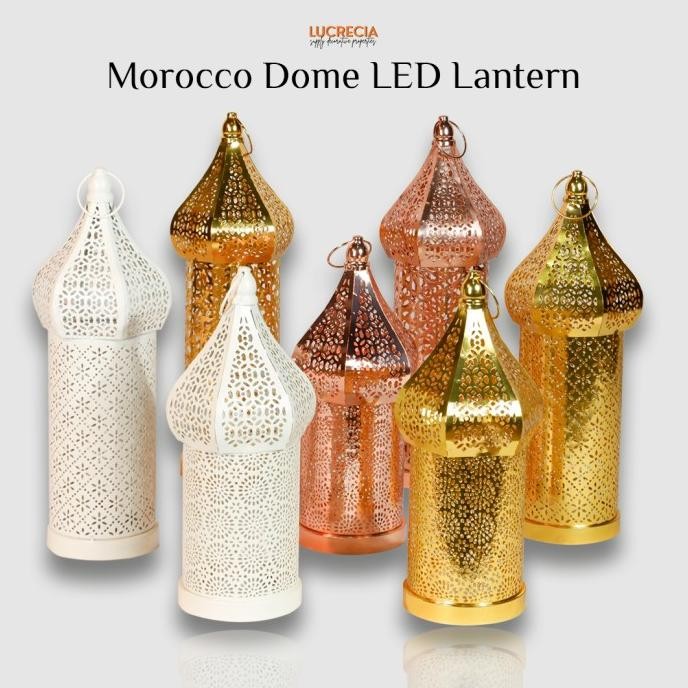 Morocco Dome Gold Led Lantern Dekorasi Idul Fitri Lebaran Ramadhan