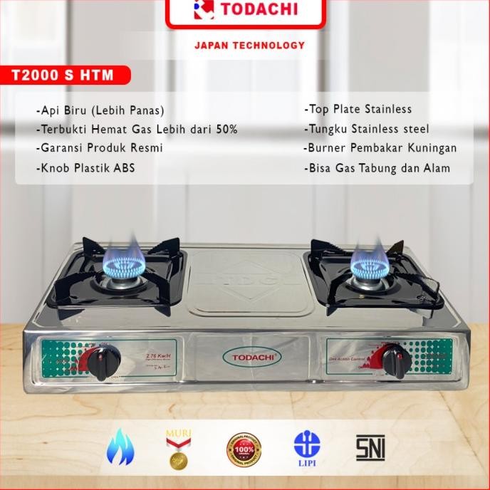 Kompor Gas Todachi 2 Tungku Stainless Type T-2000