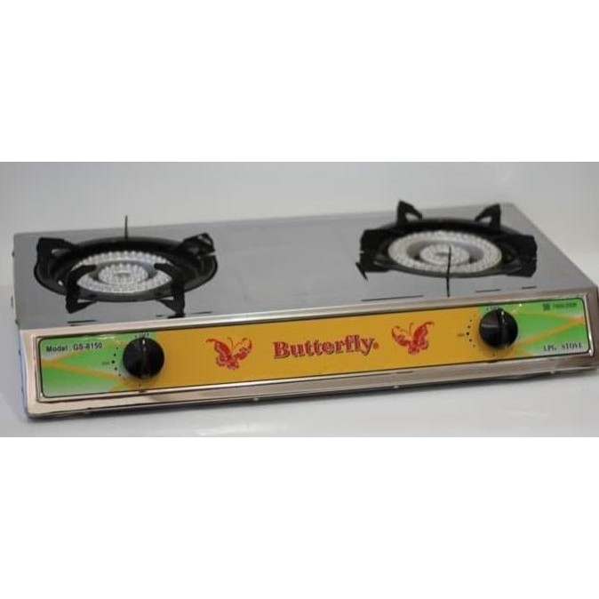 Kompor Gas Butterfly GS-8150 2 Tungku Stainless