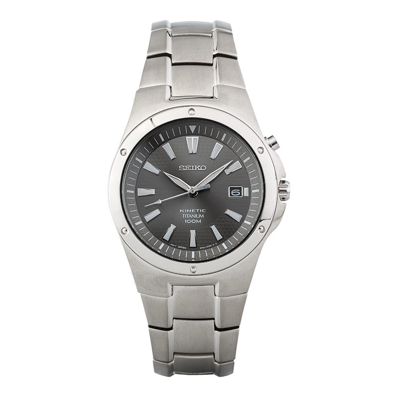 Jam Tangan Pria Seiko Kinetic SKA397P1 Grey Dial Titanium Strap