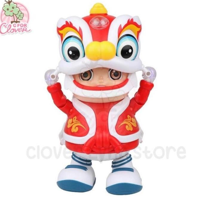 Cute Boy Barongsai Dancing Boneka Imlek Sincia Barong Liong Joget H24ID