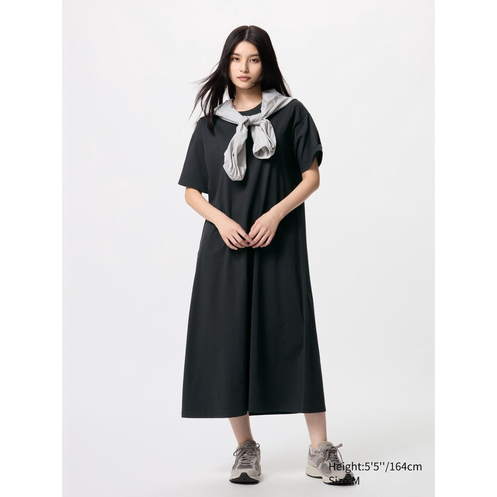 Uniqlo AIRism Katun Gaun T | Lengan Pendek