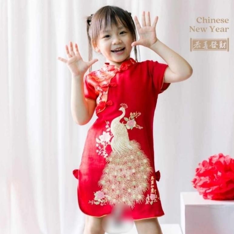 GHN BABY-13Y / CHEONGSAM ANAK CEWEK / CHEONGSAM DRESS ANAK / CHEONGSAM ANAK PEREMPUAN / BAJU IMLEK A
