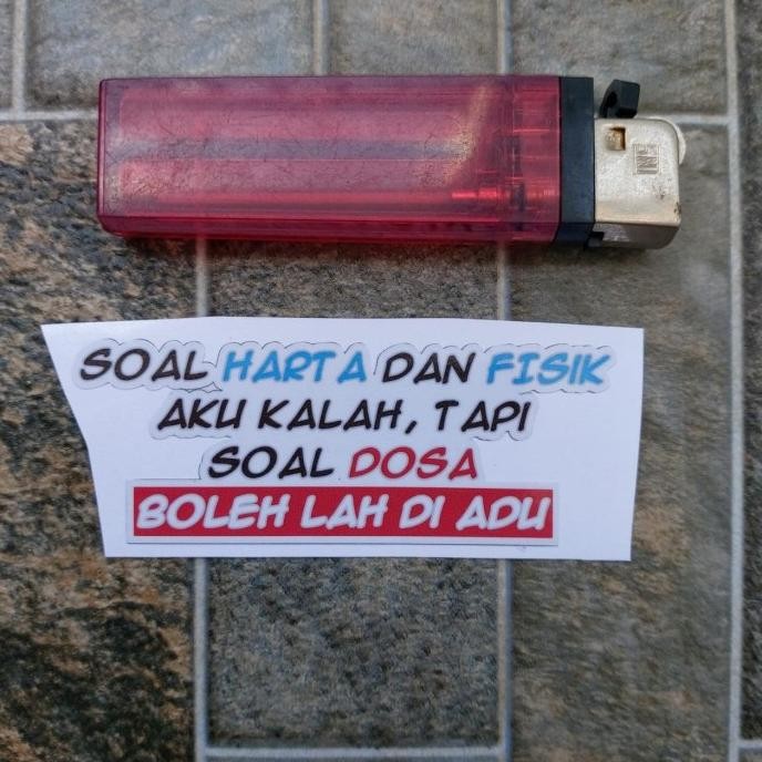 

Stiker Vinyl Quote Kata Lucu Humor Soal Harta Fisik Motor Hp Sepeda