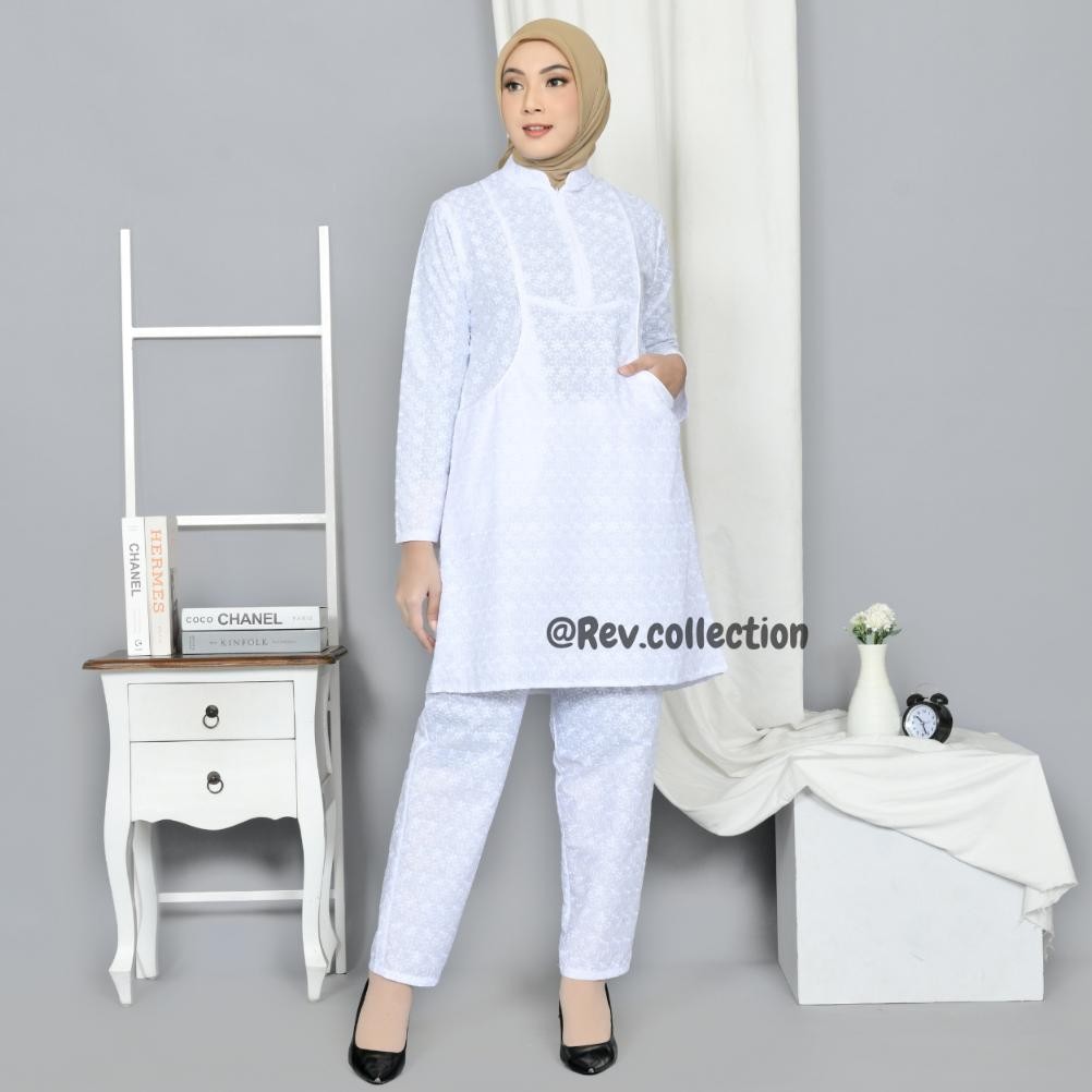 gior baju umroh wanita model setelan full bordir baju umroh wanita