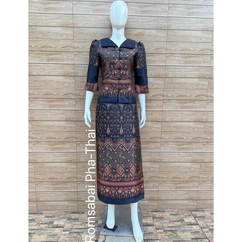 nie setelan panjang romsabai phai-thai madam rose import one set bahan silk/ etnik rok pecah delapan
