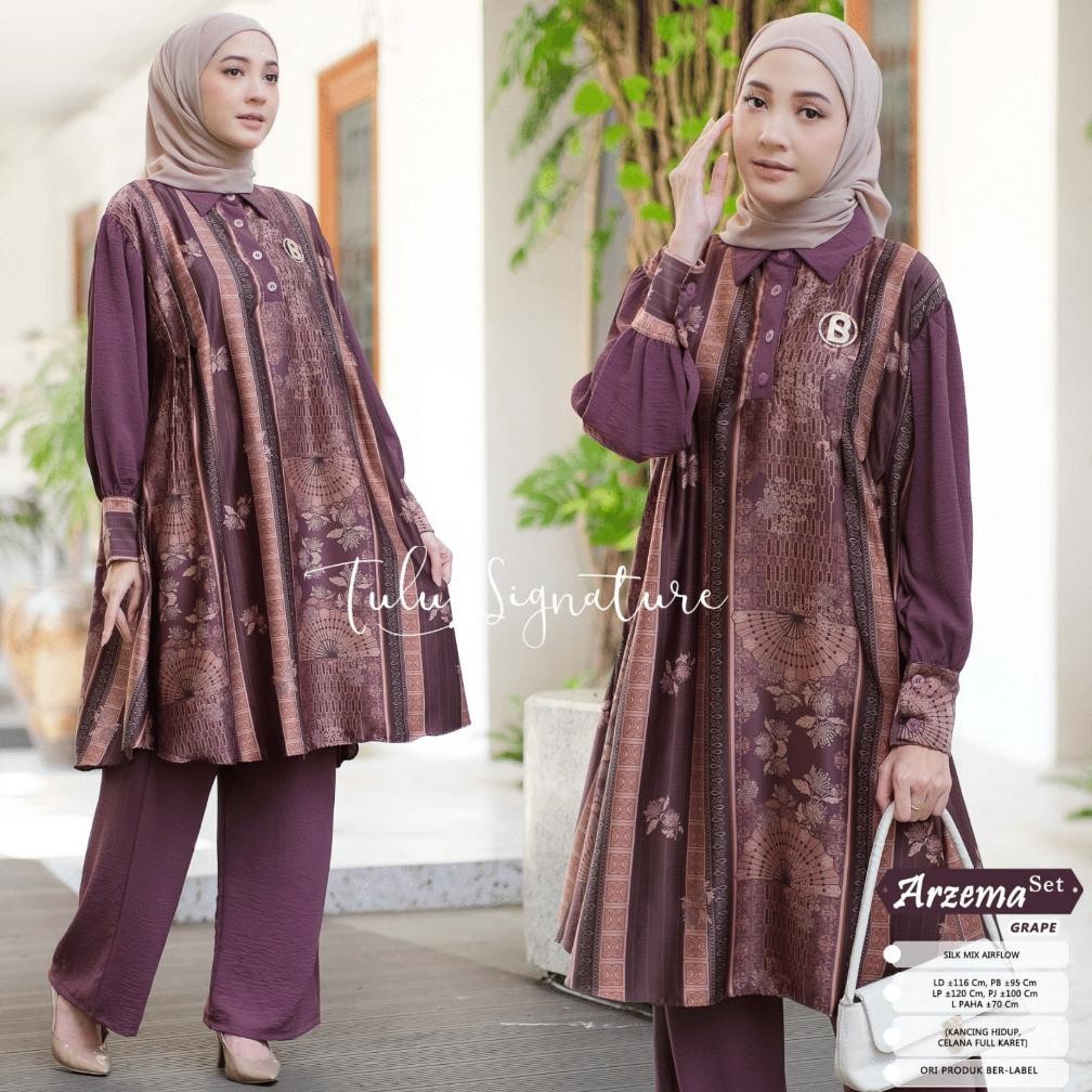 nie tulus snature setelan one set wanita jumbo kekinian outfit kondangan arzema