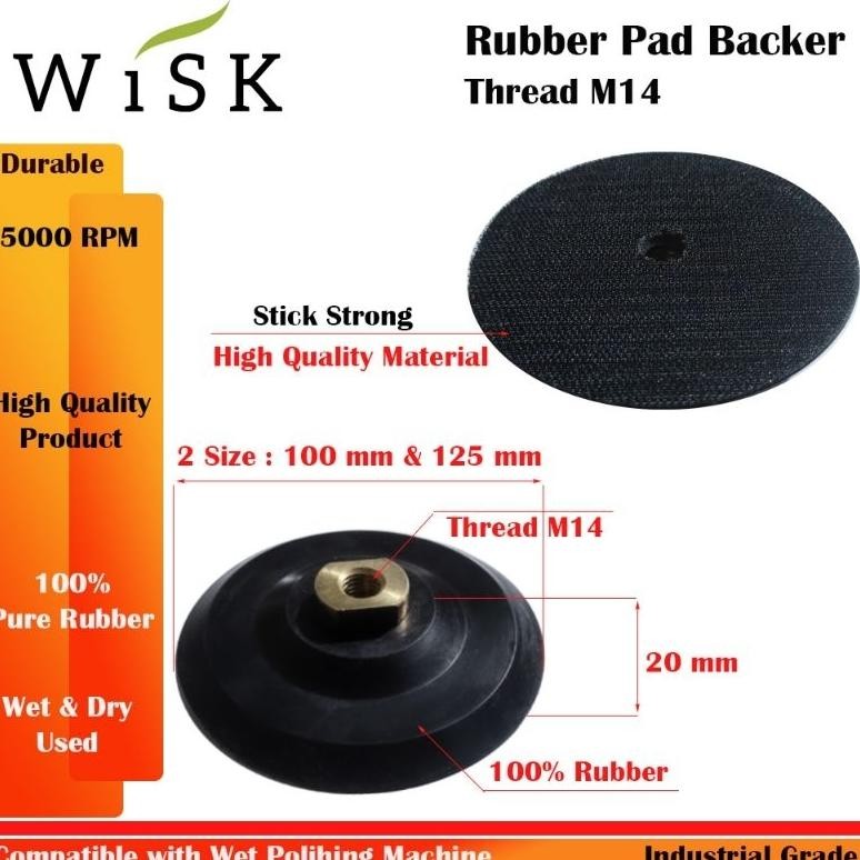 Tatakan amplas karet, Rubber velcro sanding pad, Rubber backing Pad sanding disc rotary M14