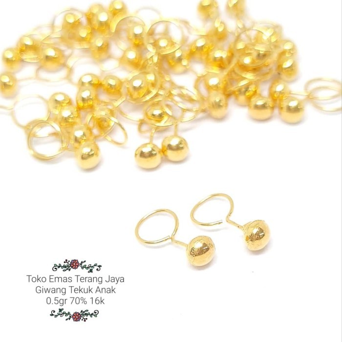 Ready GIWANG TEKUK ANAK TERANG JAYA emas kuning 700/16k