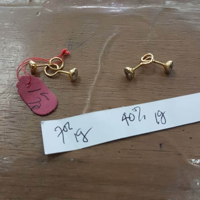 Ready Anting loop toge mata putih loops emas asli 375 / 700 1 gram 1g 1gr